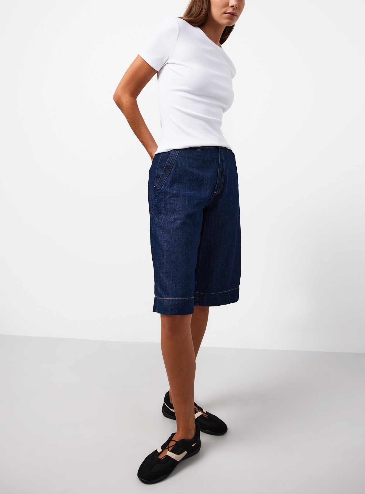 Dark Rinse Denim Co-ord Jorts 22 - Image 1 thumbnail